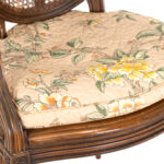 French Louis XVI Style Cane Back Armchair with Floral Upholstery - Image 5