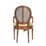 French Louis XVI Style Cane Back Armchair with Floral Upholstery - Image 8