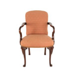 Gooseneck Armchair with Coral Floral Upholstery