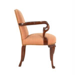 Gooseneck Armchair with Coral Floral Upholstery - Image 6