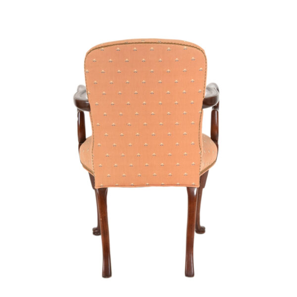 Gooseneck Armchair with Coral Floral Upholstery - Image 7