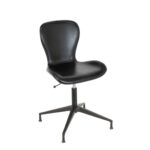 POTTERY BARN Burke Swivel Desk Chair in Black Leather Upholstery - Image 2