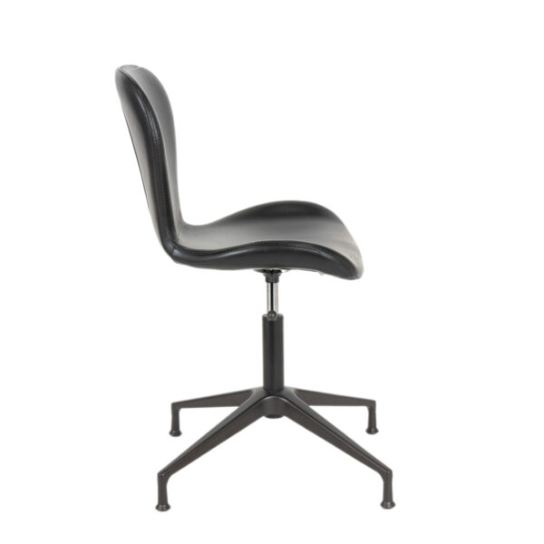 POTTERY BARN Burke Swivel Desk Chair in Black Leather Upholstery - Image 6