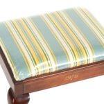 Queen Anne Foot Stool in Striped Upholstery - Image 2