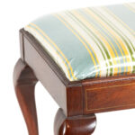 Queen Anne Foot Stool in Striped Upholstery - Image 3