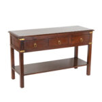 POTTERY BARN Cherry 3 Drawer Console Table - Image 2