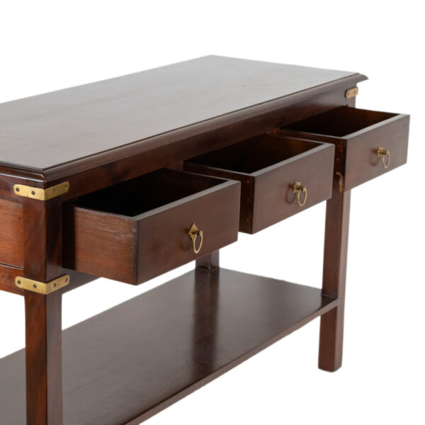 POTTERY BARN Cherry 3 Drawer Console Table - Image 4