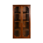 Wood and Glass Door Cabinet with Brass Hardware
