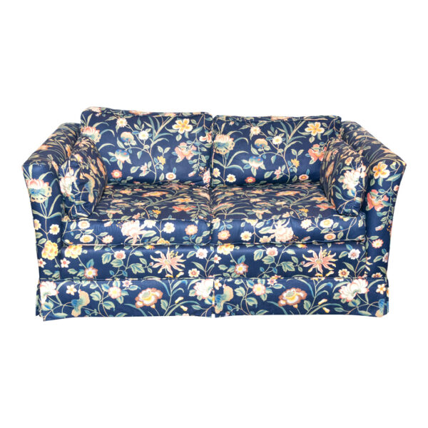 Loveseat in Blue Floral Upholstery - Image 1