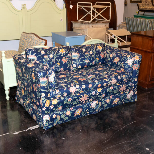 Loveseat in Blue Floral Upholstery - Image 5