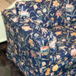 Loveseat in Blue Floral Upholstery - Image 2