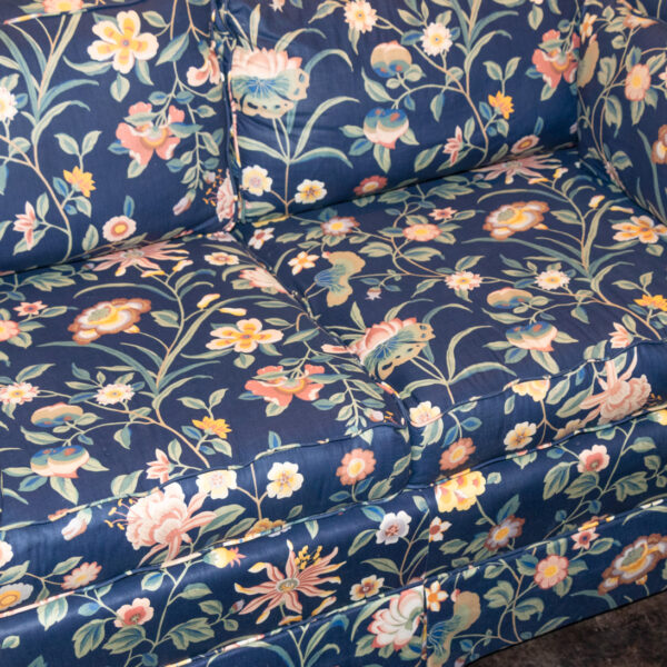 Loveseat in Blue Floral Upholstery - Image 3