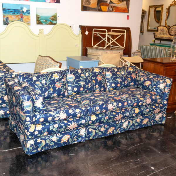 Sofa in Blue Floral Upholstery - Image 5
