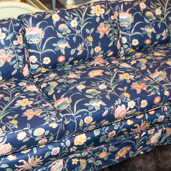 Sofa in Blue Floral Upholstery - Image 3