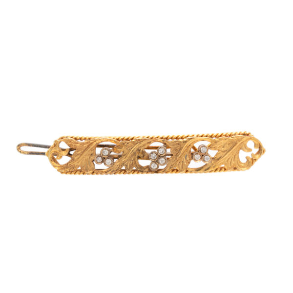 Diamond Barrette in 14 Karat Gold - Image 1