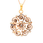 2.93 Carat Total Weight Antique Victorian Pendant Brooch in 14 Karat Gold - Image 3