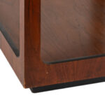 Vintage LANE Mid Century Modern Walnut End Table with Smoked Glass Top - Image 4