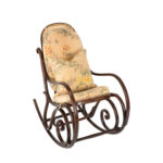 Bentwood Cane Rocker with Floral Upholstery