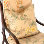 Bentwood Cane Rocker with Floral Upholstery - Image 2