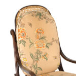 Bentwood Cane Rocker with Floral Upholstery - Image 3
