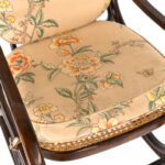 Bentwood Cane Rocker with Floral Upholstery - Image 4