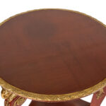 Round Hall Table with Ornate Gold Trim and Ram Head Swag - Image 2