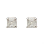 Pair of 2 Carat Total Weight Diamond Stud Earrings in Platinum