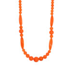 Vintage Bakelite Orange Long Beaded Necklace