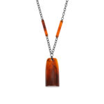 Vintage Bakelite Pendant Necklace on Black Chain