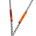 Vintage Bakelite Pendant Necklace on Black Chain - Image 3