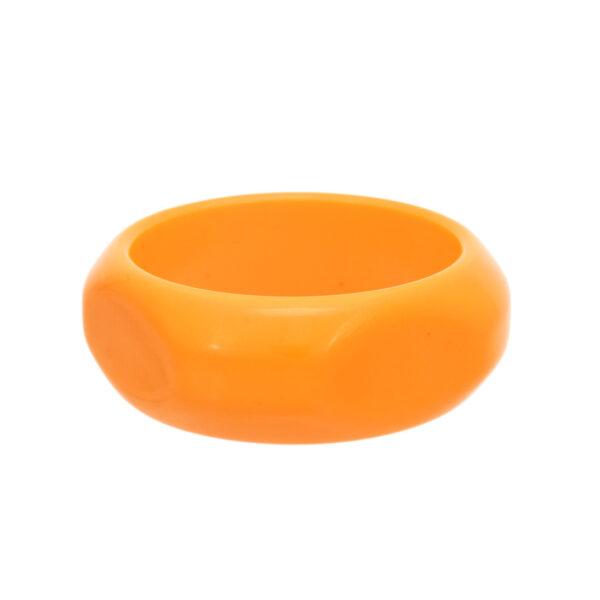 Vintage Bakelite Wide Tapered Bangle in Yellow - Image 1