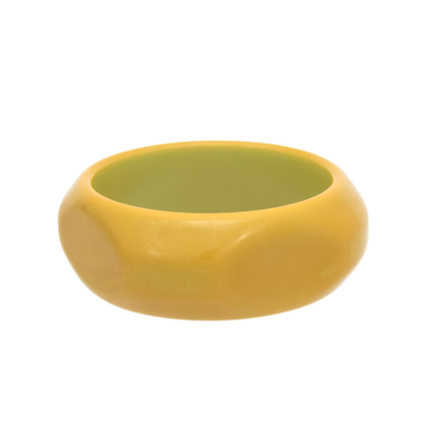 Vintage Bakelite Wide Tapered Bangle in Olive - Image 1