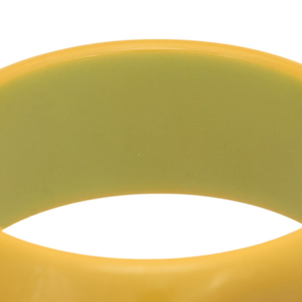 Vintage Bakelite Wide Tapered Bangle in Olive - Image 3