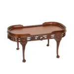 Vintage French Walnut Coffee Table with Inlaid Top