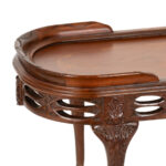 Vintage French Walnut Coffee Table with Inlaid Top - Image 3