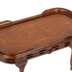Vintage French Walnut Coffee Table with Inlaid Top - Image 2