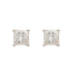Pair of 1 Carat Total Weight Diamond Stud Earrings in 18 Karat Gold