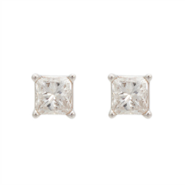Pair of 1 Carat Total Weight Diamond Stud Earrings in 18 Karat Gold - Image 1