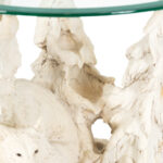 Glass Top White Wolf End Table with Water Feature - Image 4
