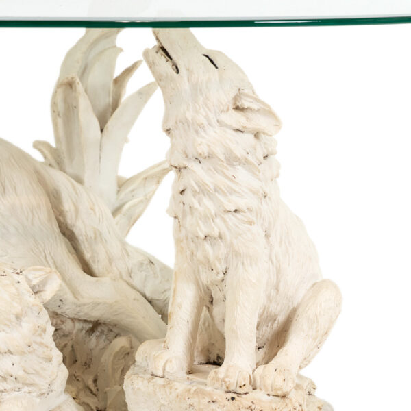 Glass Top White Wolf Coffee Table - Image 4