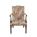 CENTURY Wood Framed Armchair with Tapestry Style Upholstery