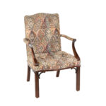 CENTURY Wood Framed Armchair with Tapestry Style Upholstery - Image 2