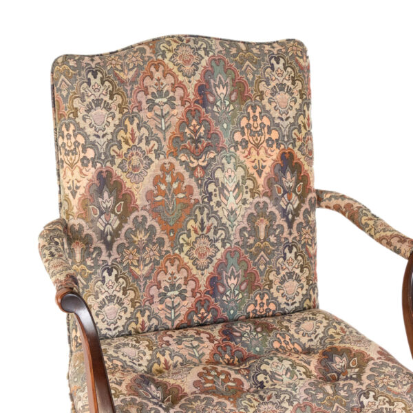 CENTURY Wood Framed Armchair with Tapestry Style Upholstery - Image 3
