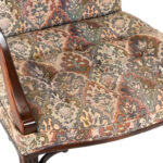 CENTURY Wood Framed Armchair with Tapestry Style Upholstery - Image 4