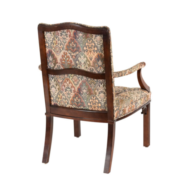 CENTURY Wood Framed Armchair with Tapestry Style Upholstery - Image 7