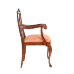 Chippendale Wood Framed Armchair in Custom Pink Floral Upholstery - Image 6