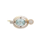 Antique Aquamarine and Diamond Ring in 14 Karat Gold