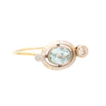 Antique Aquamarine and Diamond Ring in 14 Karat Gold - Image 4