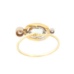 Antique Aquamarine and Diamond Ring in 14 Karat Gold - Image 5