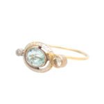 Antique Aquamarine and Diamond Ring in 14 Karat Gold - Image 6